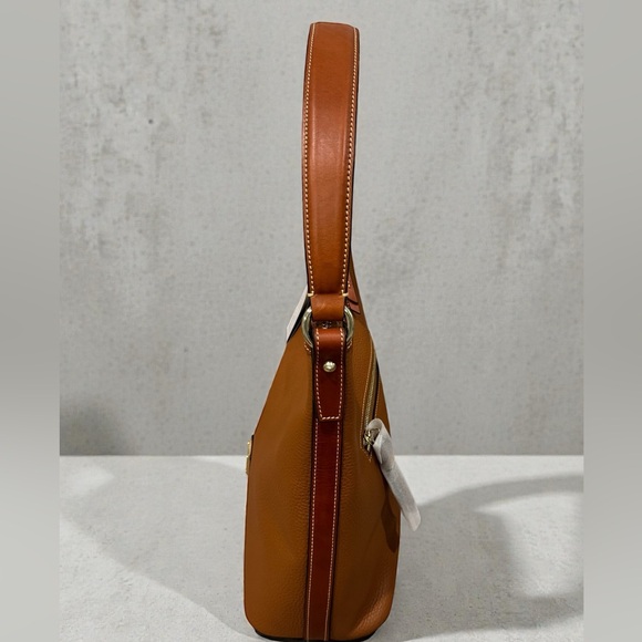 NWT Dooney & Bourke Pebble Grain Caramel Leather Hobo Shoulder Bag - Picture 3 of 8
